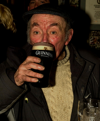 old man with pint